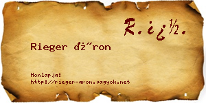 Rieger Áron névjegykártya