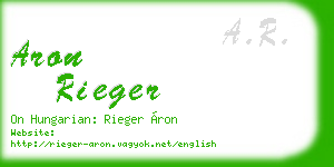 aron rieger business card