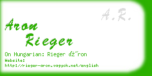 aron rieger business card